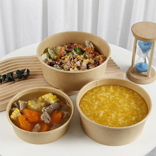 Environmental Protection Along The Way! 600ml Kraft Paper Bowl, PE Coated Oil Proof, Super Affordable Price