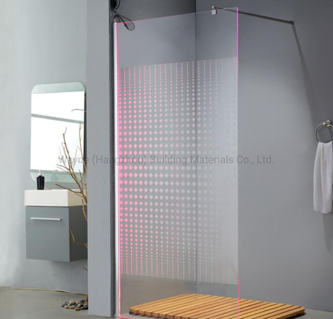 LED Light Modern Design Walk in Simple Shower Enclosure with BS 6206 Tempered Safety Glass for UK Market From China Top Quality Factory Direct Good Price
