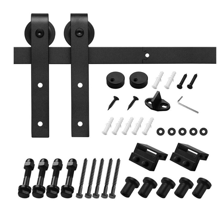 J-Shaped Barn Door Hanging Rail Hardware Accessories Set