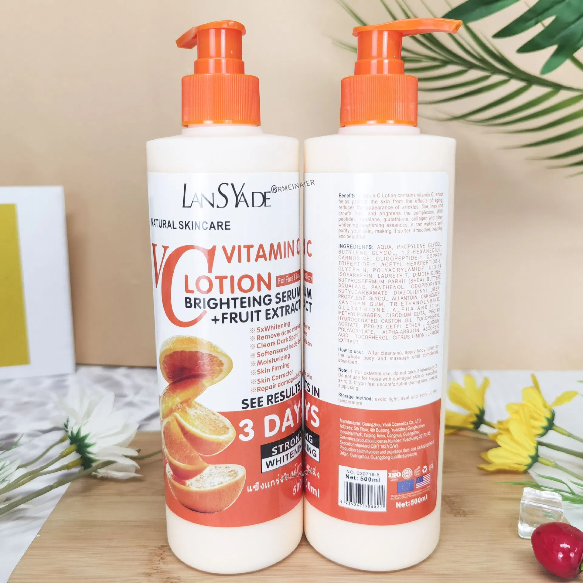 Vc Body Lotion 500ml Moisturizing Fruit Acid Lightening Nourishing Skin
