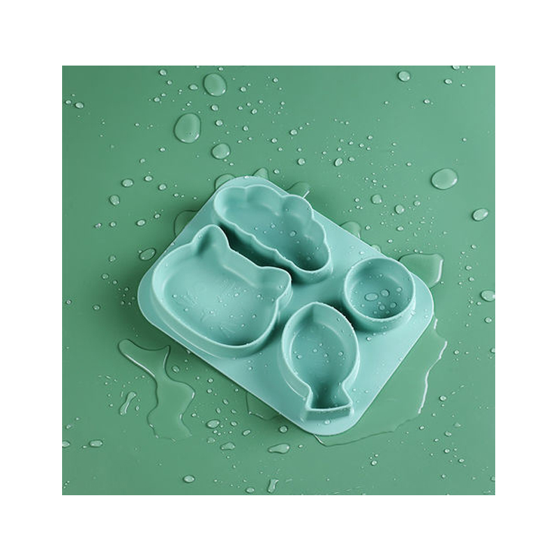 Toddler Fork Spoon Milk Cup Dinnerware Food Silicone Plate Set