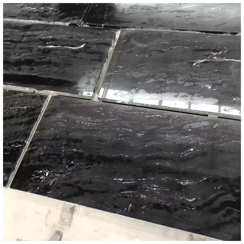Leathered/Honed Jet Mist Black Granite for Tiles and Countertops