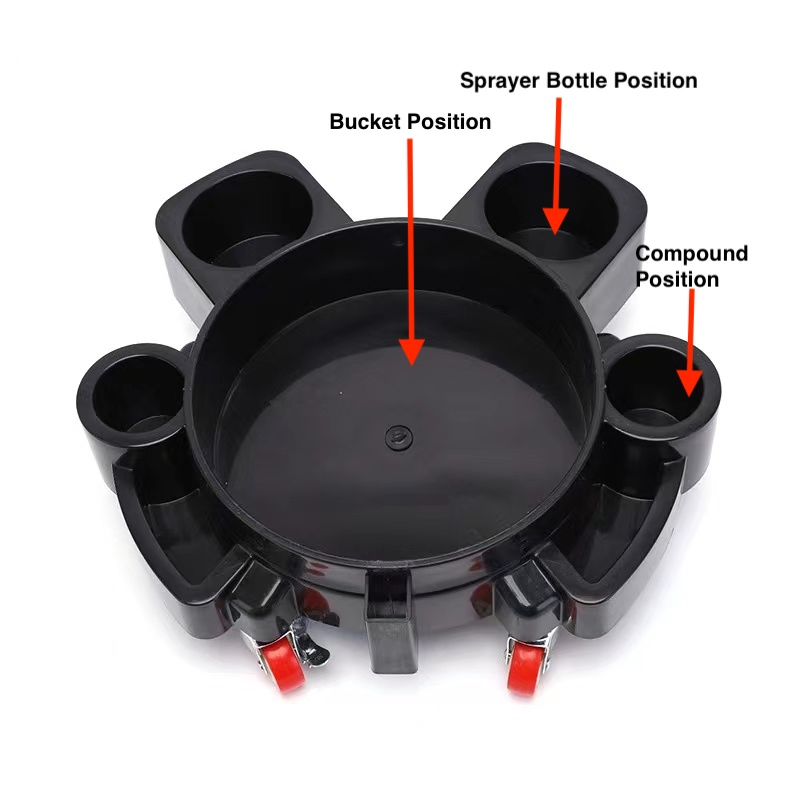 Multifunctional Mobile Auto Detailing Bucket Domestic Plastic Bucket Car Wash Bucket Dolly