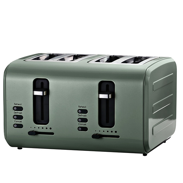 Retro 4 Slice Toaster Home Multifunctional Breakfast Machine Heating Toaster Wide Slot 6 Settings