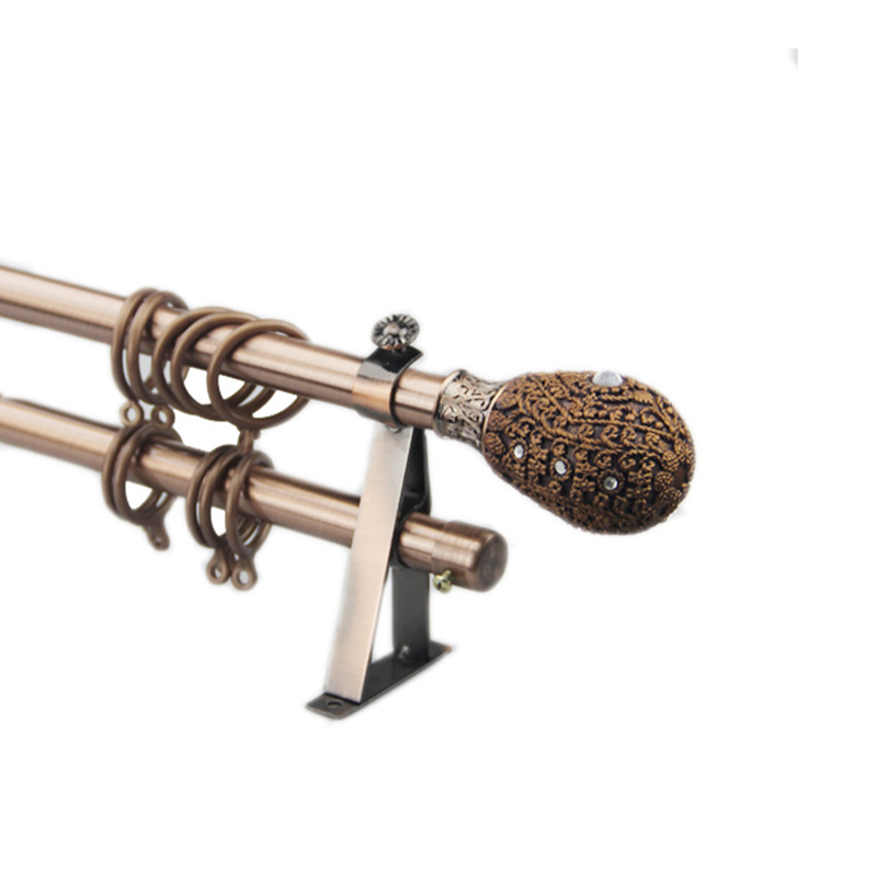 Adjustable Curtain Rod Elegant Metal Extendable Double Single Curtain Rod