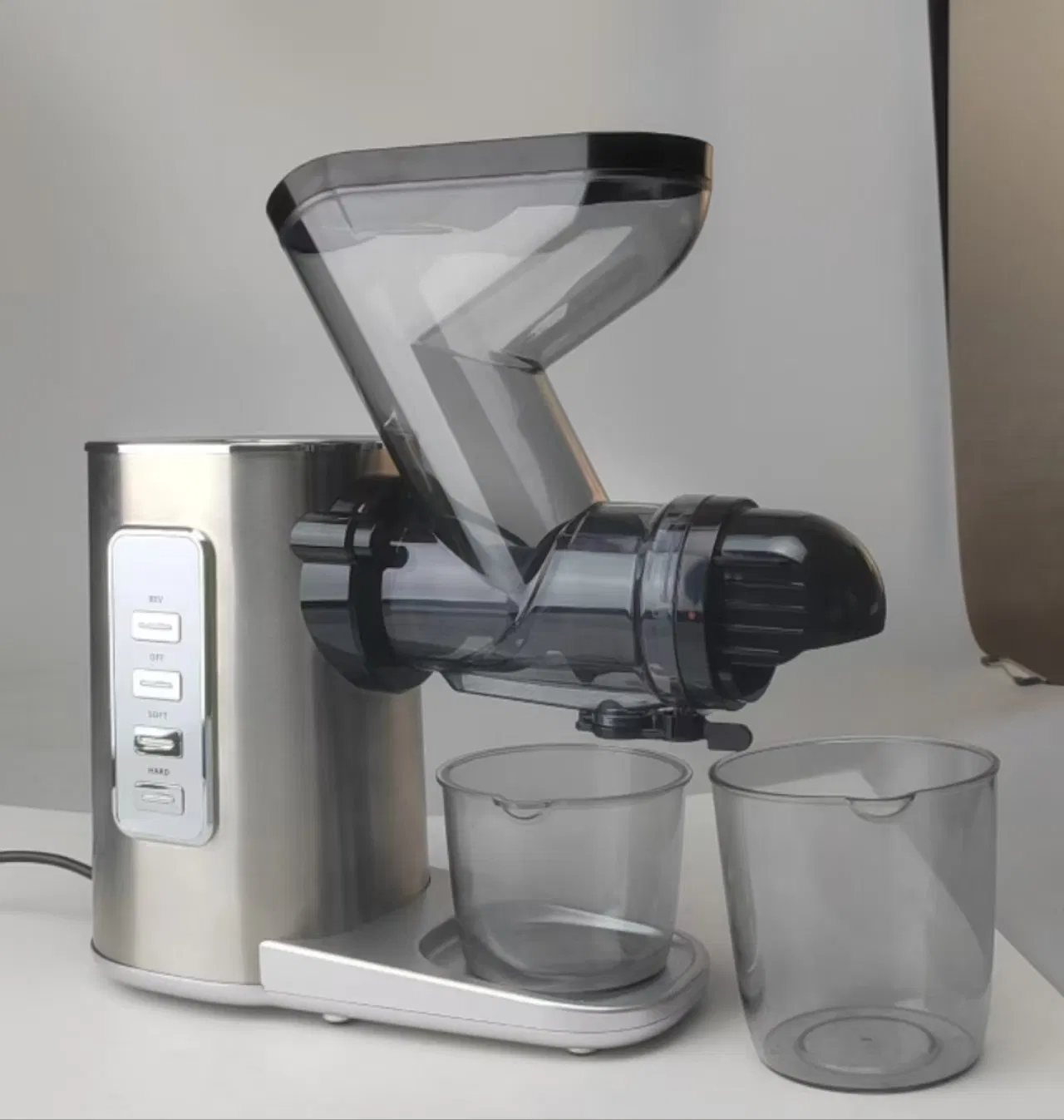 New Stainless Steel 200W Electric Centrifugal Slow Juicer Machine Cold Press Extraction with Reverse Function for Household Use