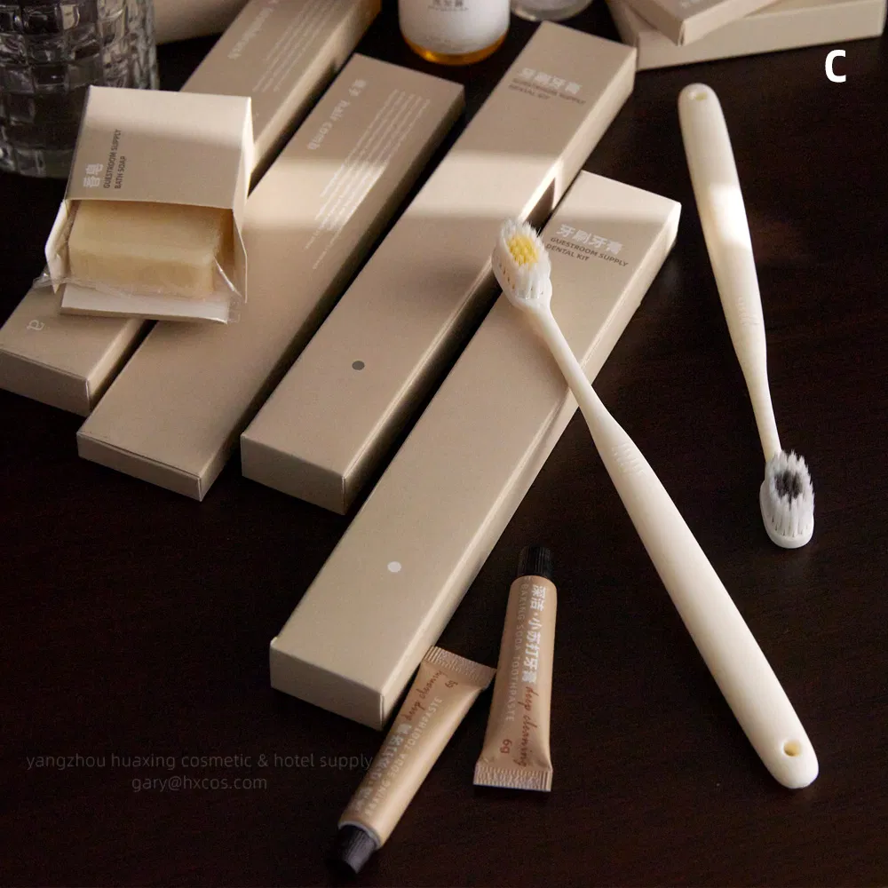 Hotel Supply Guest Amenities Disposable Hotel Toothbrush and Toothpaste with Custom Logo