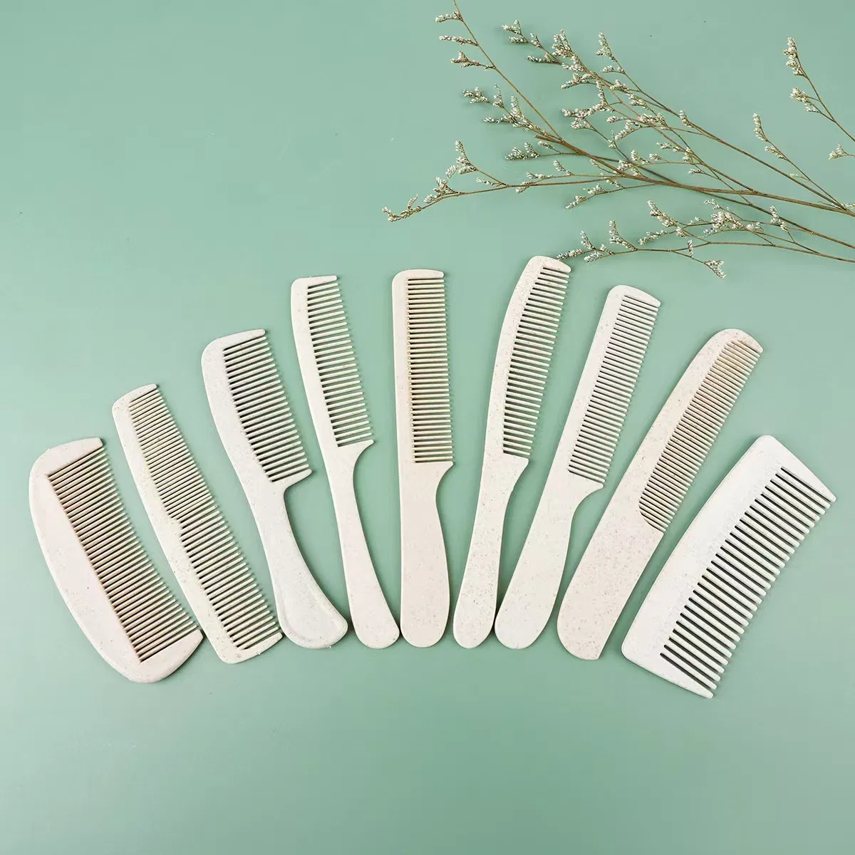 OEM Hotel Wheat Straw Comb Disposable Hair Combs Custom Logo