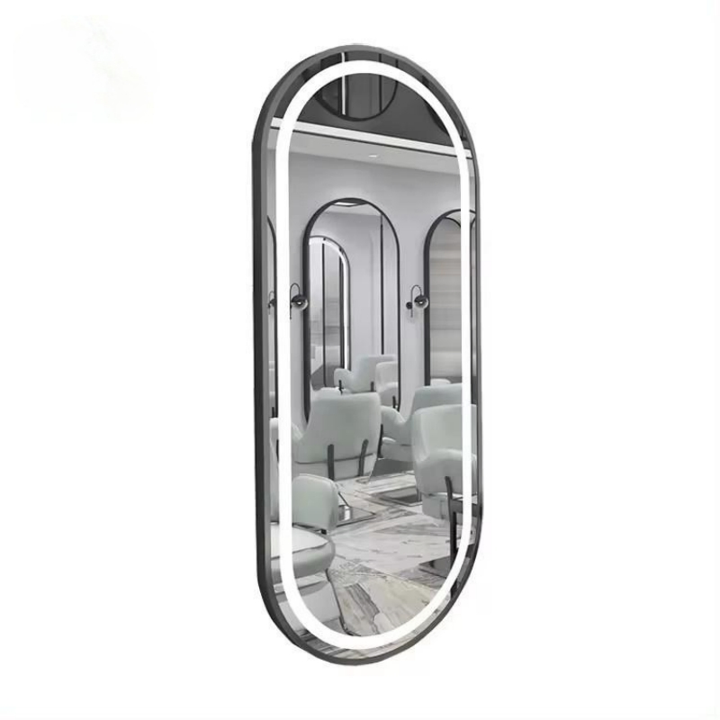 Salon Mirror Stainless Steelbarber Wall Mounted Barber Chair LED Mirror
