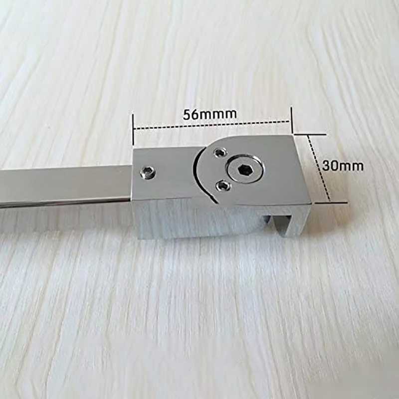 Glass to Glass 180-Deg Shower Rail Support Bar System with Two Glass Clips - 1000mm Length