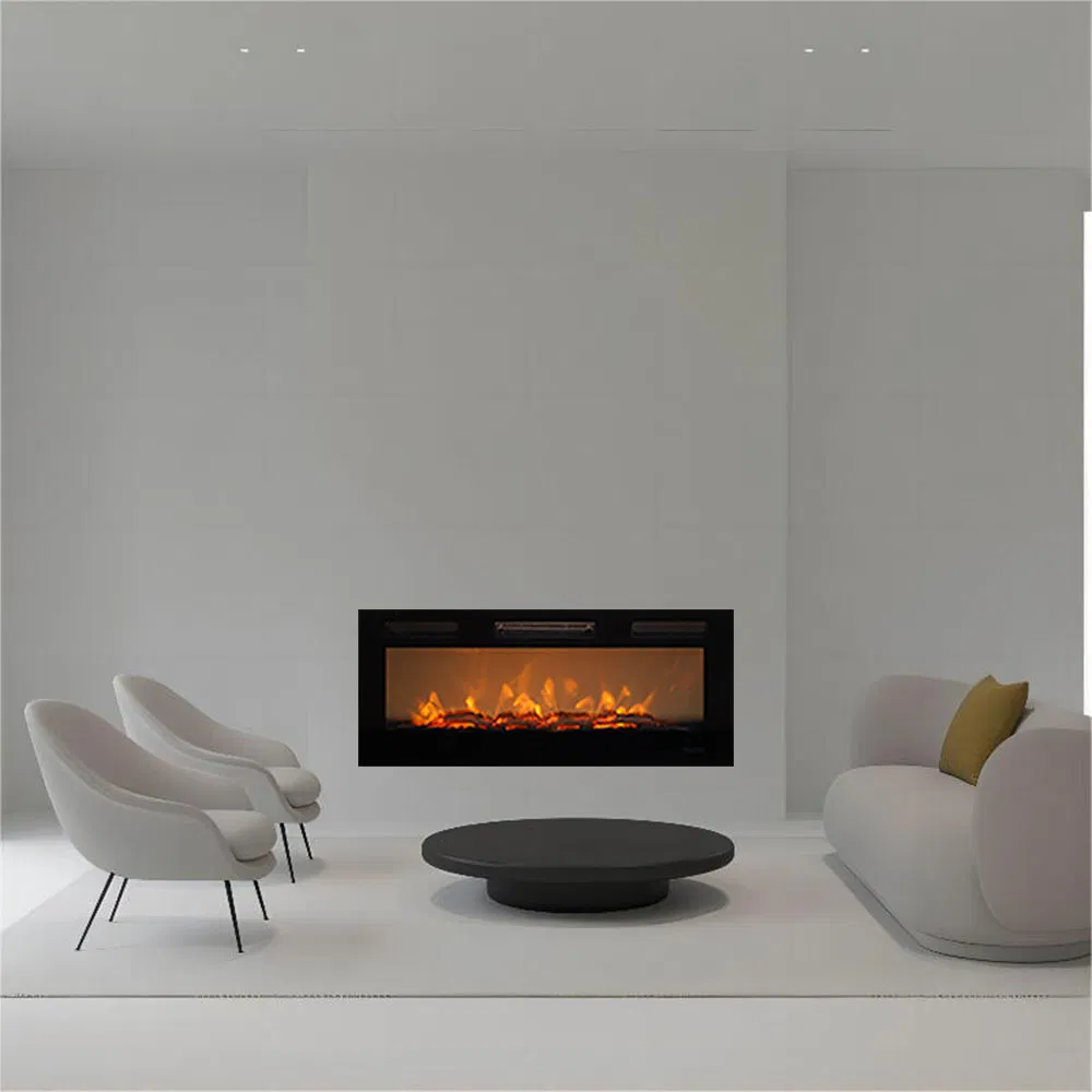 LED Flame Water Vapor 3D Artificial Decorative Heat Electric Fireplace for Hotel
