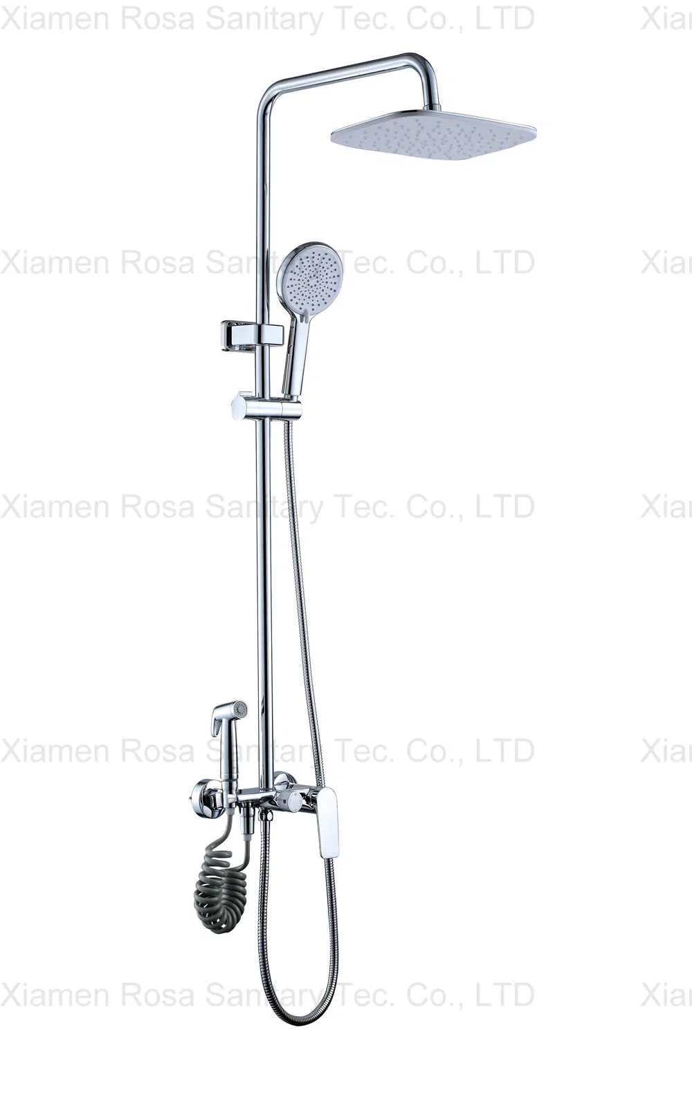 Душевой смеситель с дождевой лейкой, хром
