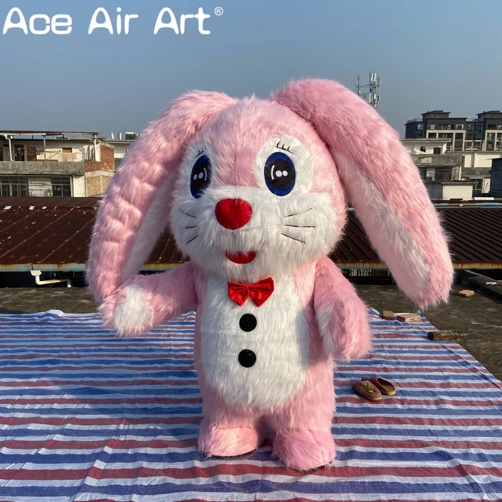 Giant Cartoon Inflatable Long-Eared Rabbit Costume for Festival Celebrations Decoration