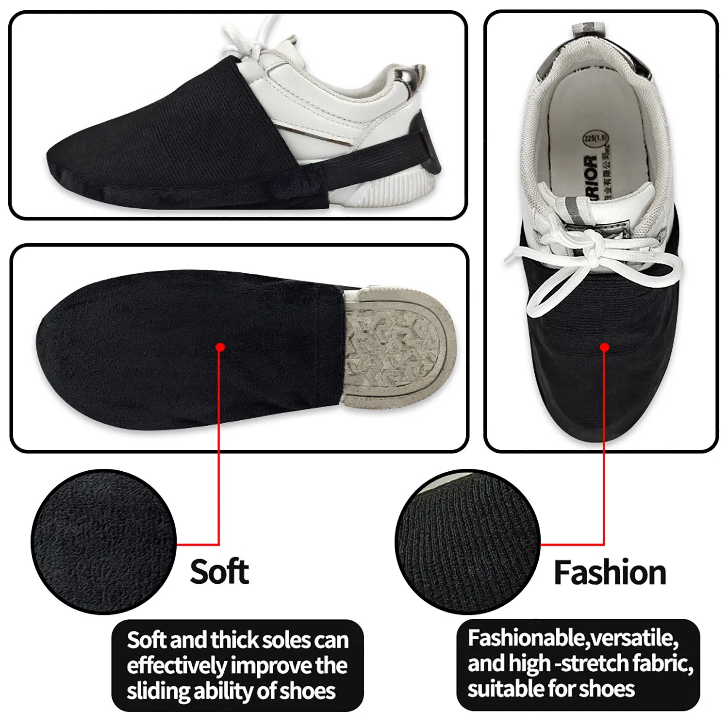 Relaxing Bowling Shoe Cover 2 Pieces Sliding Accessories to Protect Boots Bl22596