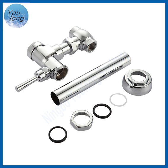 Brass Urinal Flush Valve Floor Standing Chrome Hand Control Flush Valve for Toilet