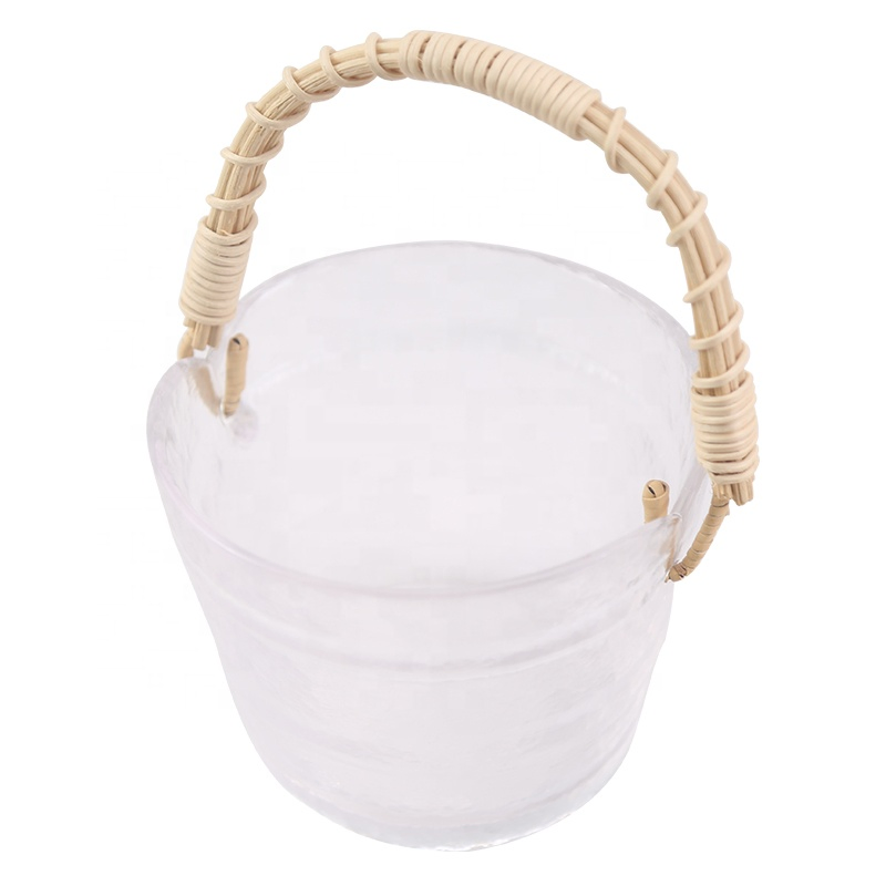 European Style Transparent Glass Beer Barrel for Bar Glass Fruit Ice Bucket Household