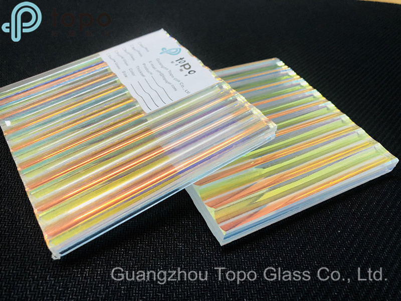 Pattern Laminated Art Glass with Different Angles Show Different Colors (LG-TP)