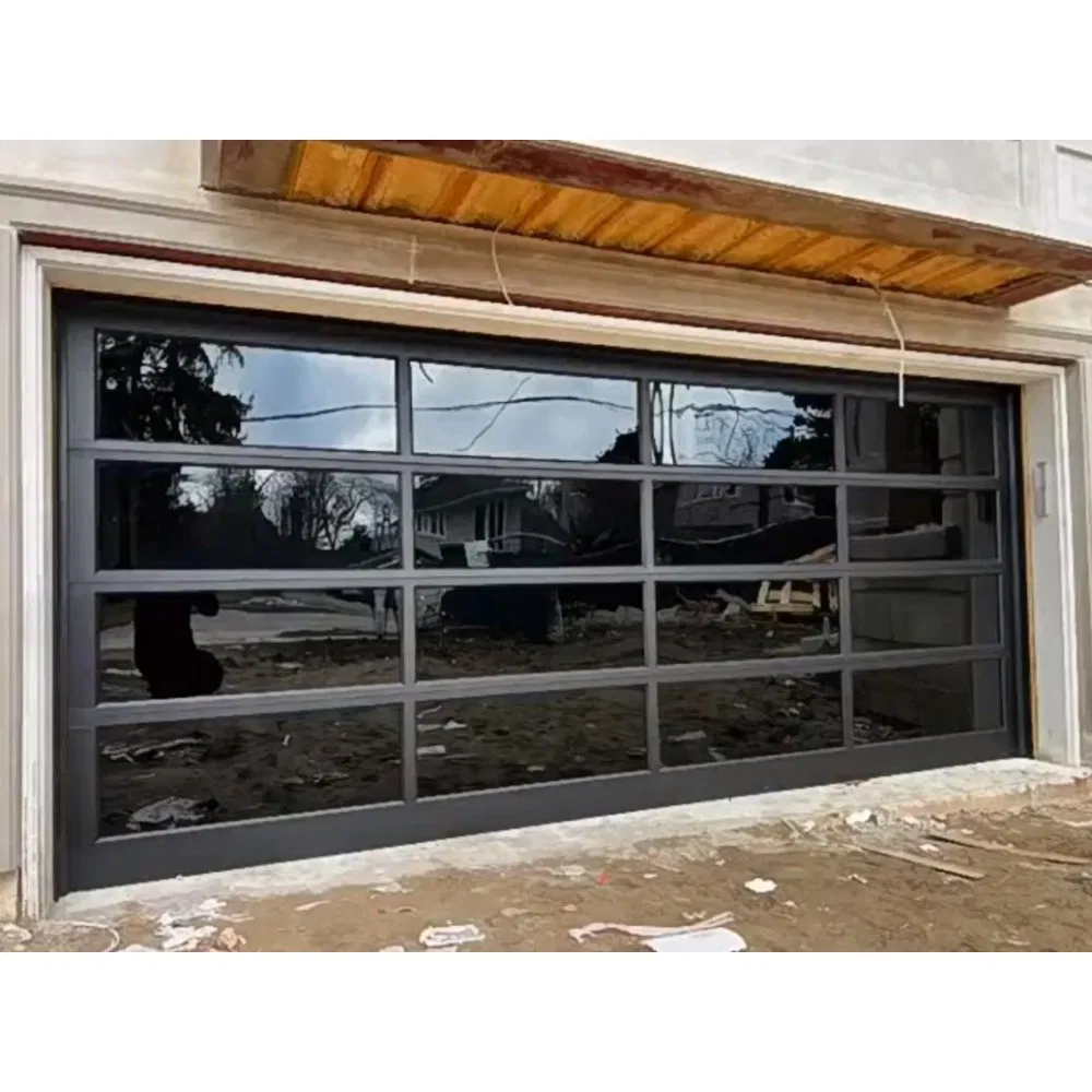 Elegant Custom Electric Glass Garage Doors for Modern Villas