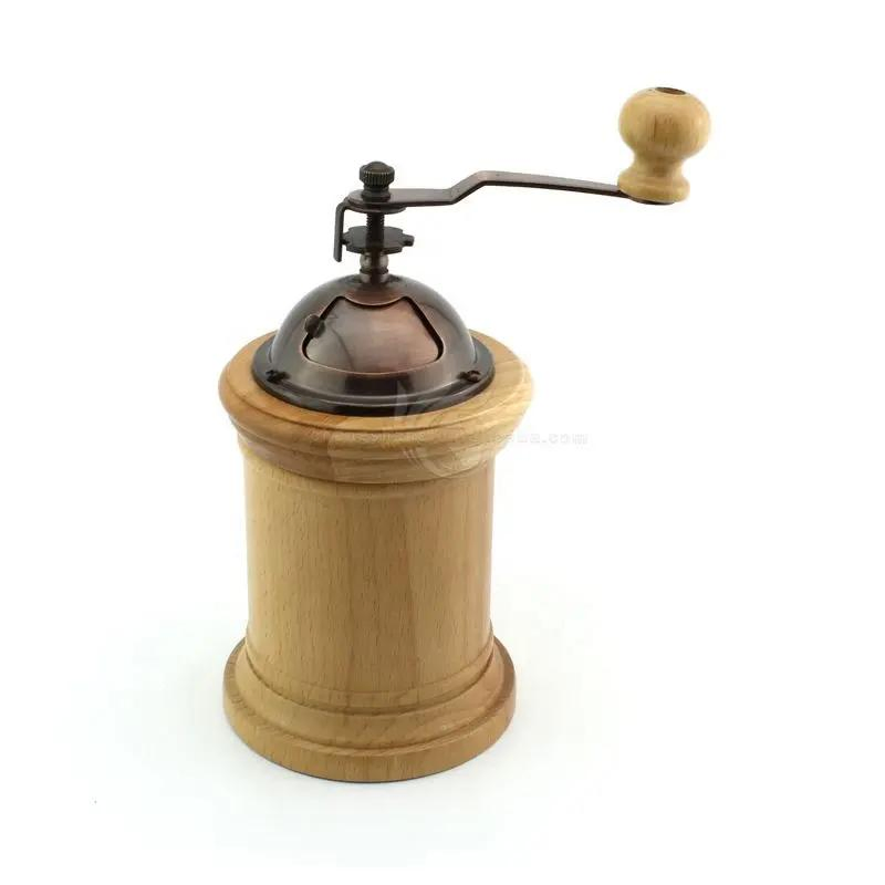 Coffee Utensil Wooden Stainless Steel Espresso Manual Coffee Grinder Burr Coffee Mill
