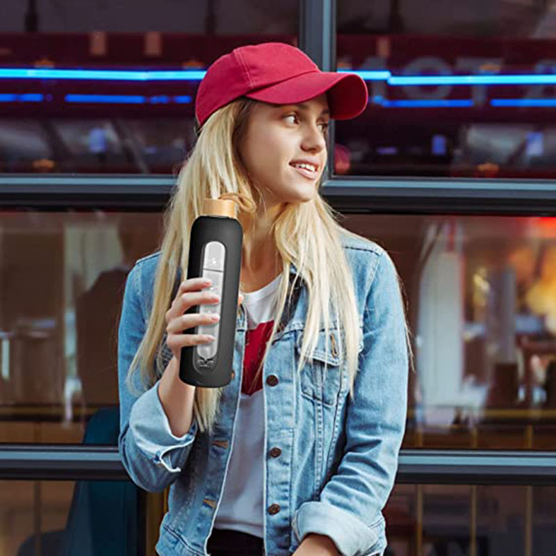 Стеклянная бутылка для воды 32oz с временной шкалой