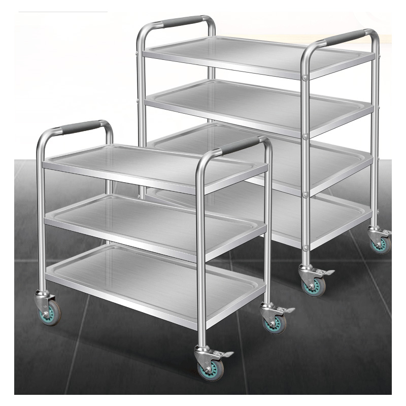 3/4 Layer Stainless Steel Serving Cart Trolley Catering Equipment
