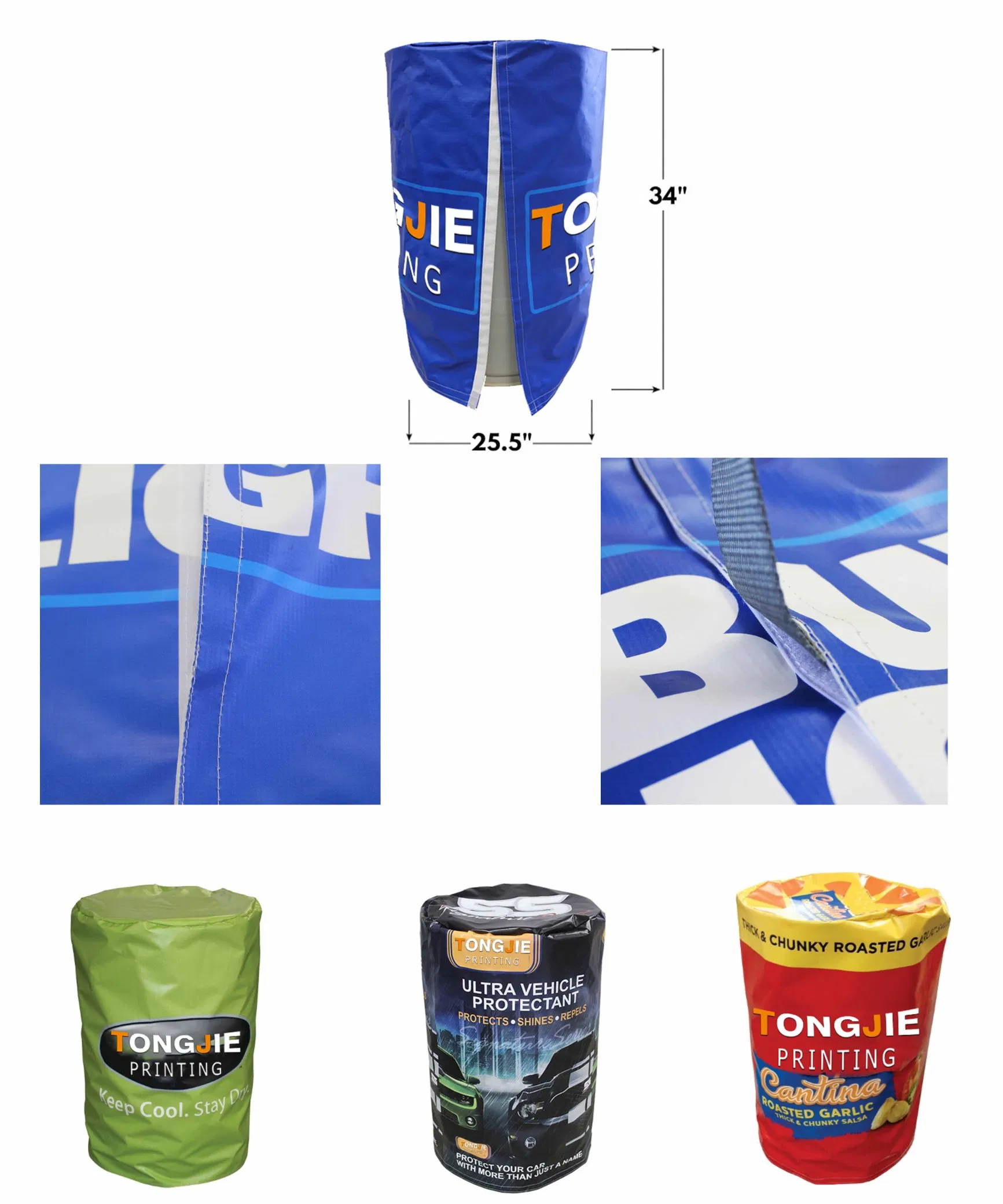 Manufacture Custom Barrel Cover Banner for Indoor and Outdoor Use for Storage