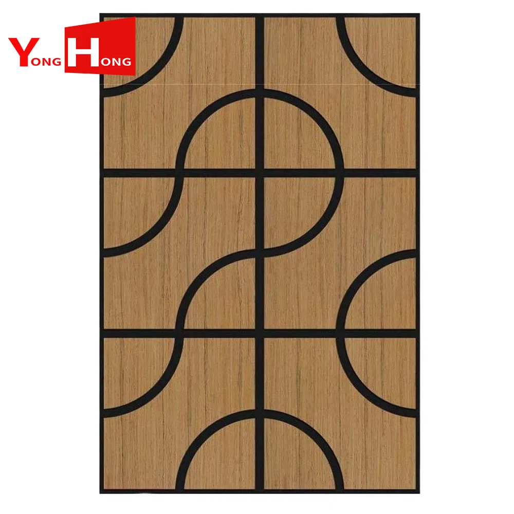 WPC-Panel Ceiling Board Decoration Material Wood Wall Panel Embossed PVC Acoustic Sheet