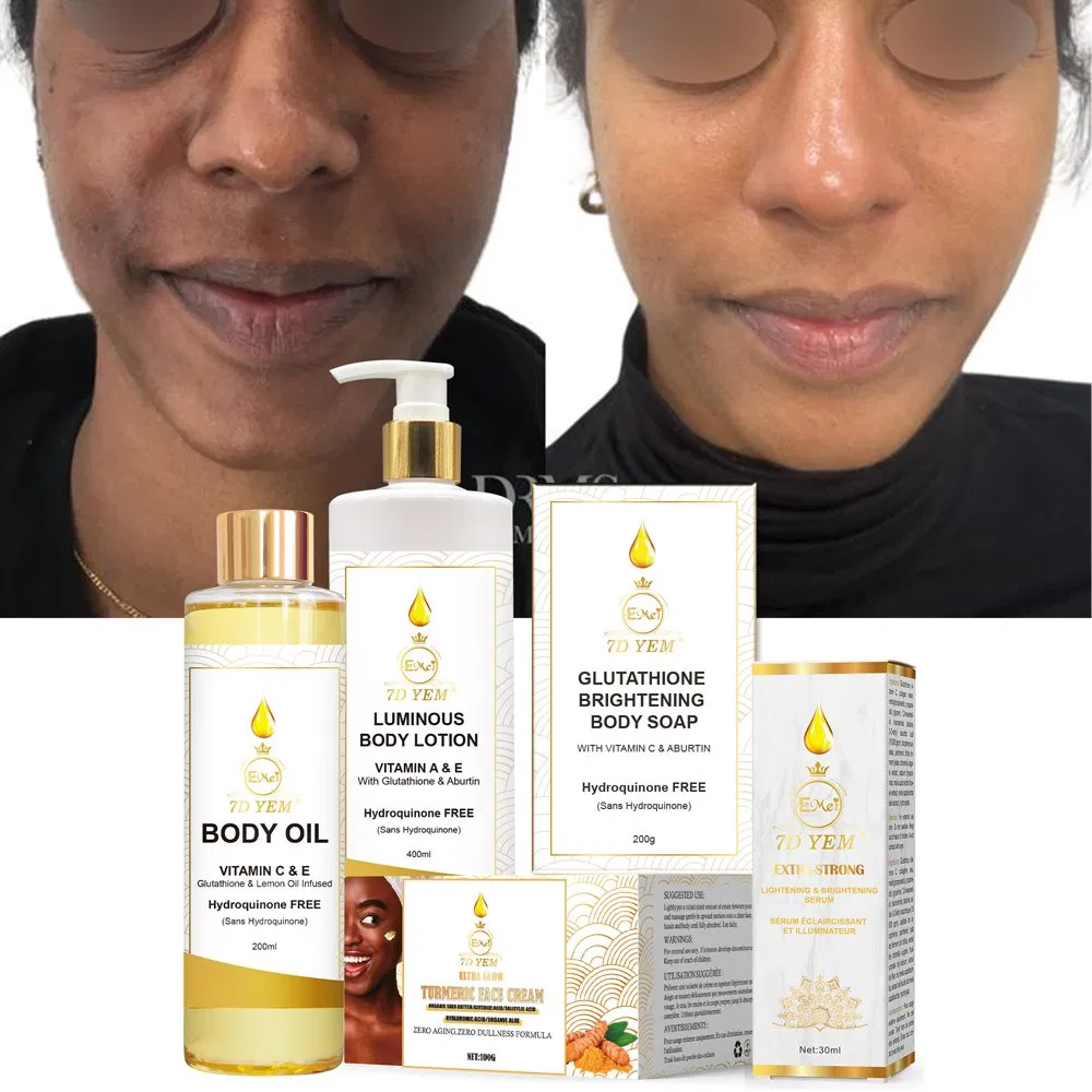 Hot Sale Private Label Beauty Product Body Oil Body Lotion Face Care Cream Oil Soap Skin Whitening Set Skin Brightening Care Kits Series