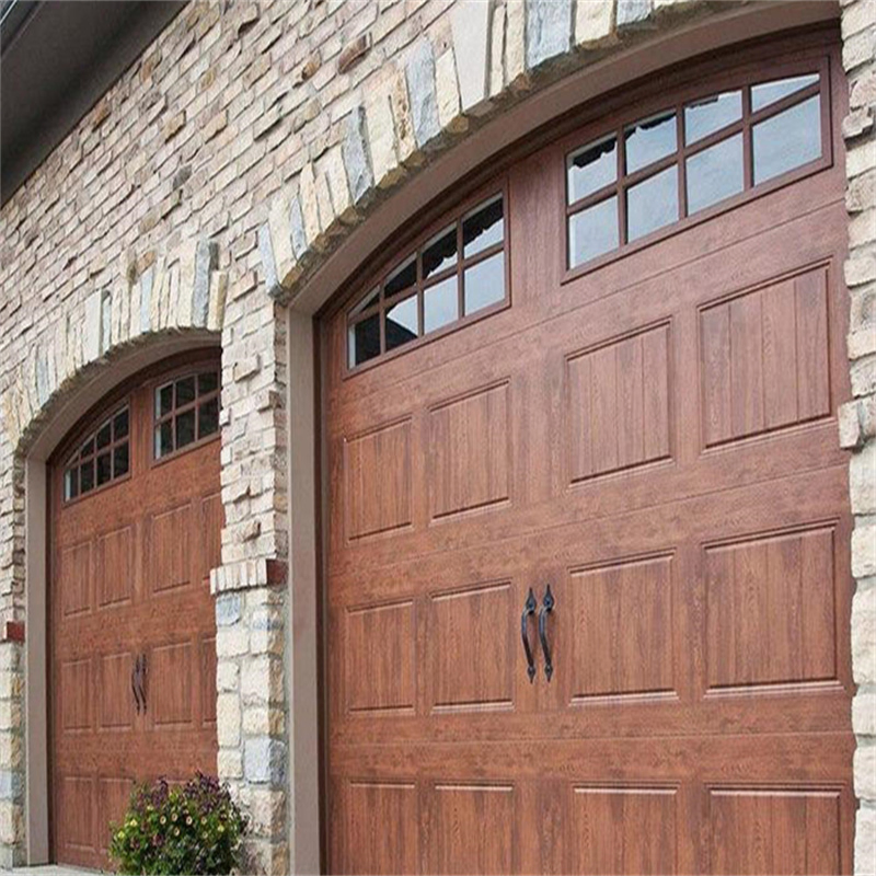 Aluminum Wooden Modern Motor Remote Control Garage Door