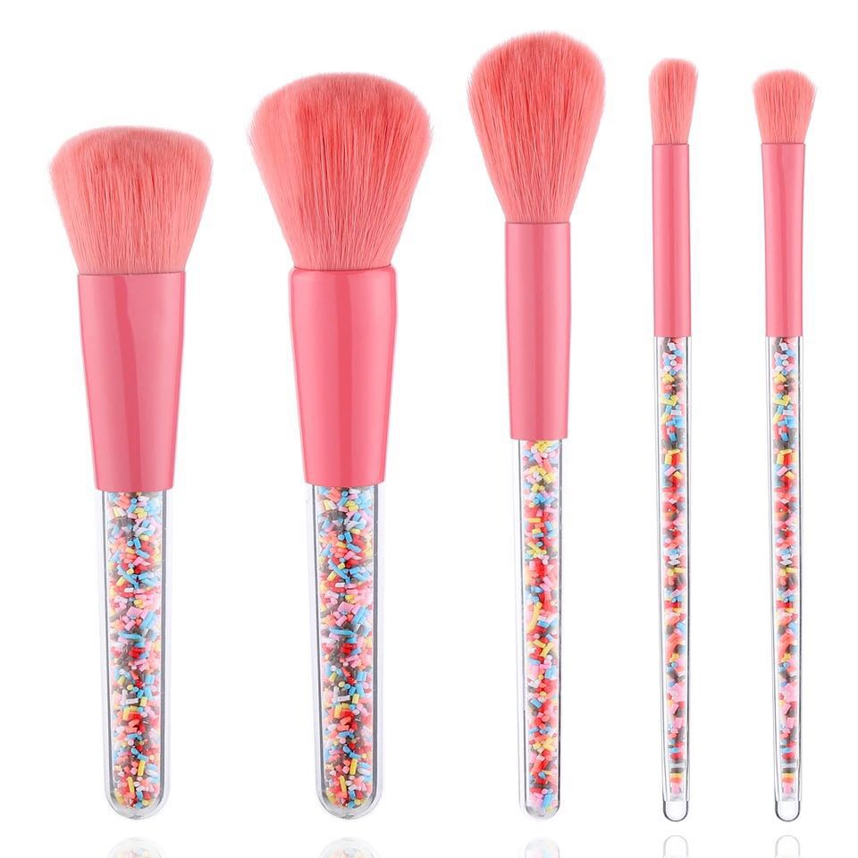 New 5PCS Colorful Candy Makeup Brushes Set Foundation Blending Power Crease Brush Cosmetic Beauty Make Up Brush Tool