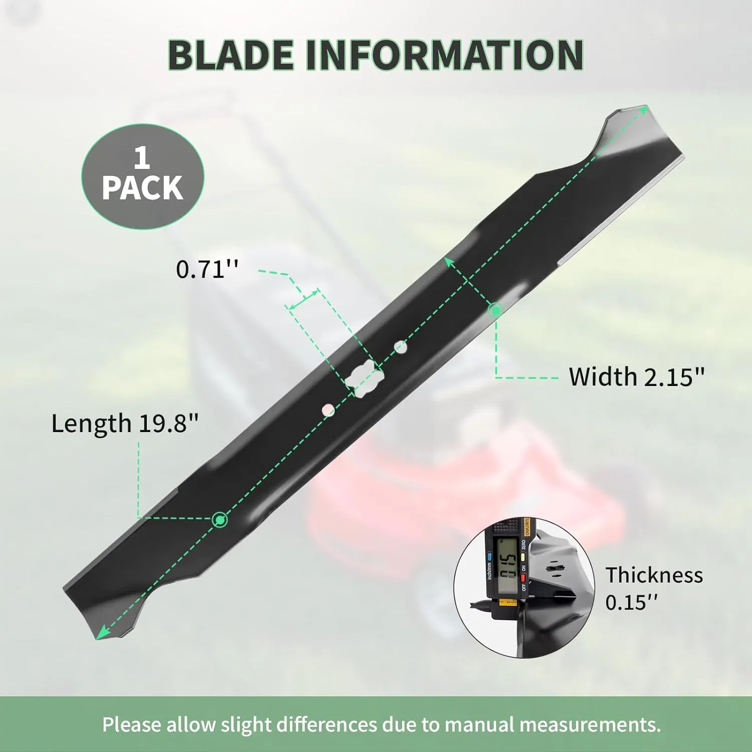 942-0640 Lawn Mower Blade Compatible with 20" Deck Mtd Yard Machines Walk Behinds Replaces OEM-742-0640, 942-0640, 742-0640, 490-100-M115