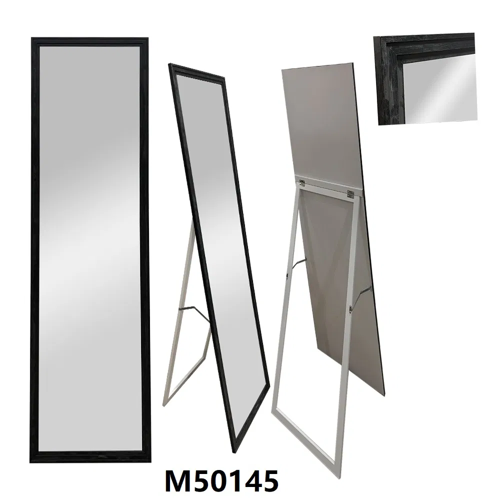 Living Room Square Floor Big Size Black Full Body Rectangle Shape Dressing Full Length Floor Stand Mirror