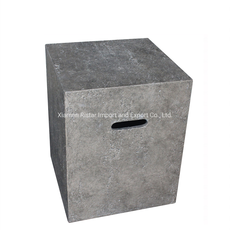 High Performance Cast Concrete Table Square Fire Pit Gas Tank Cover Side Table