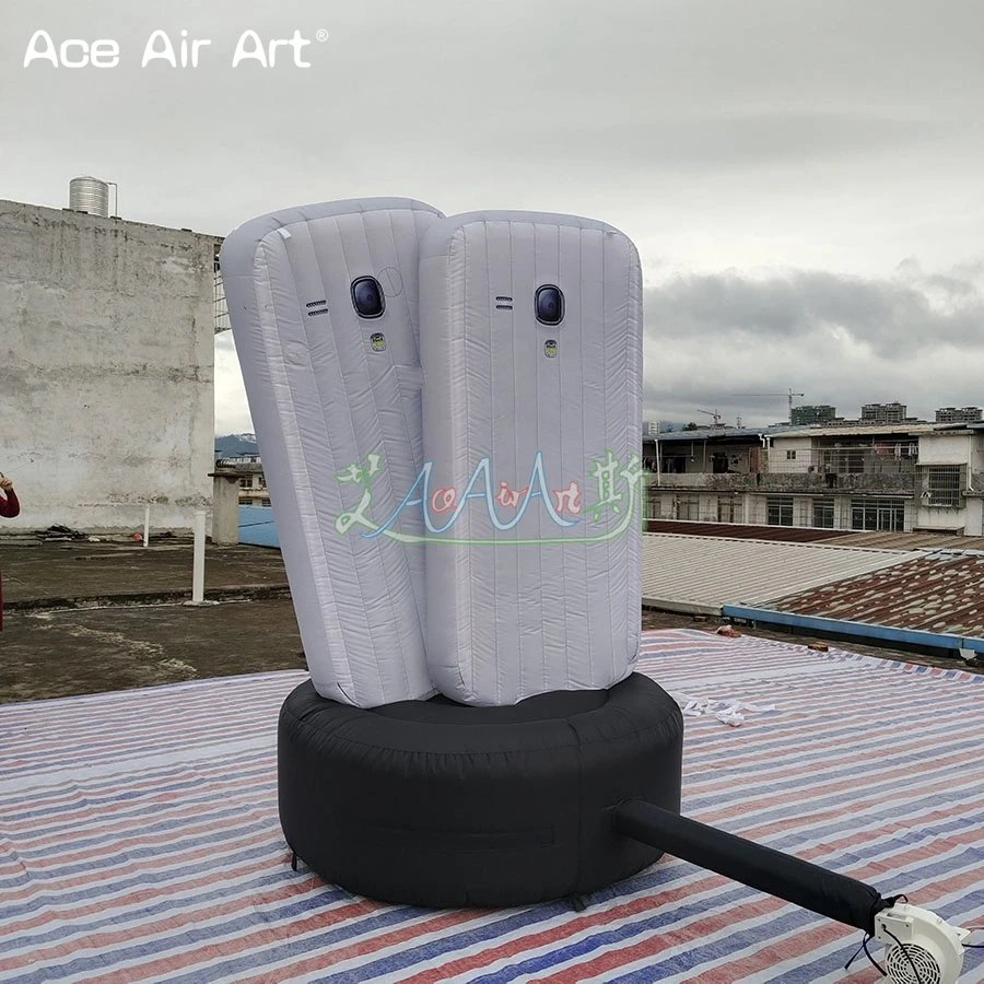 2.5mh Inflatable Cell Phone Model with Base Inflatable Mobile Phone Balloon for Phone Repair Advertising