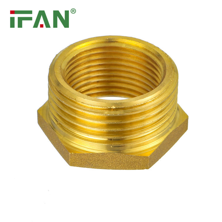 Ifan 1/2"-2" Gold Color Cw617 Brass Plumbing Materials Bushing Brass Pipe Fitting