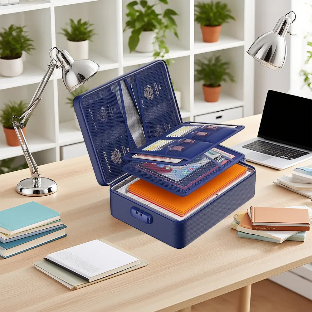 Portable Fireproof Safe Document Bag for Home Office and Travel