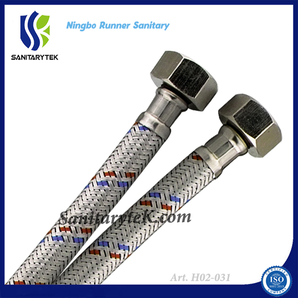 Stainless Steel Braided Flexible Hose with Elbow with Union Nut