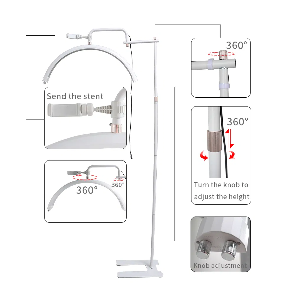 28inch LED Lamp Half-Moon Beauty Lamp for Beauty Salon (Cosmetology/Tattoo/Manicure/Eyelash)