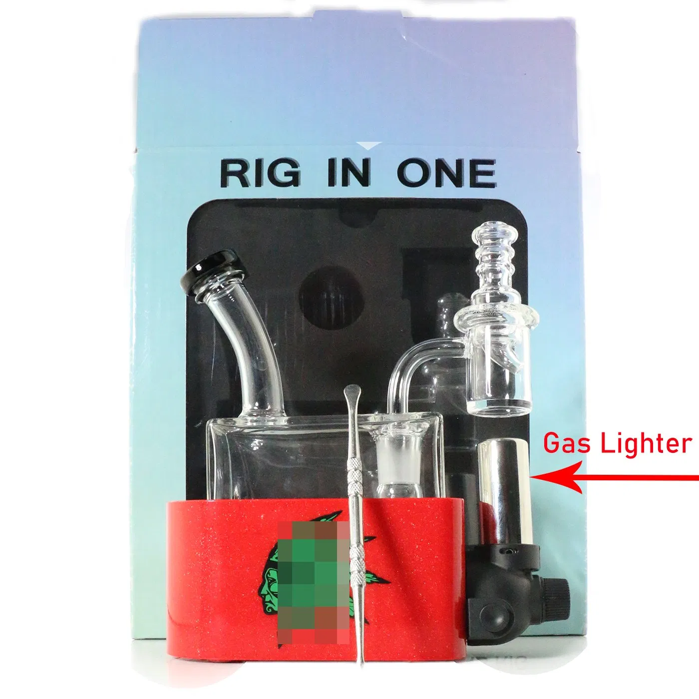 Match Lighter Smoking Set DAB Rig Set with Lighter Glass Water Pipe Set Kit