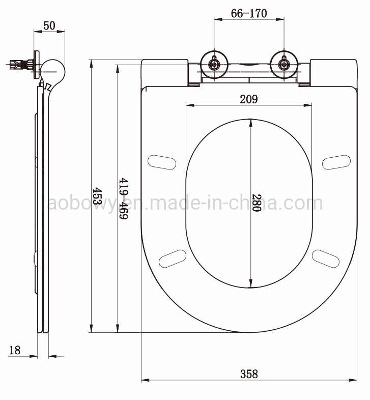 EU Urea Soft-Close Toilet Seat, Economic, Sanitary Fitting (Au101)