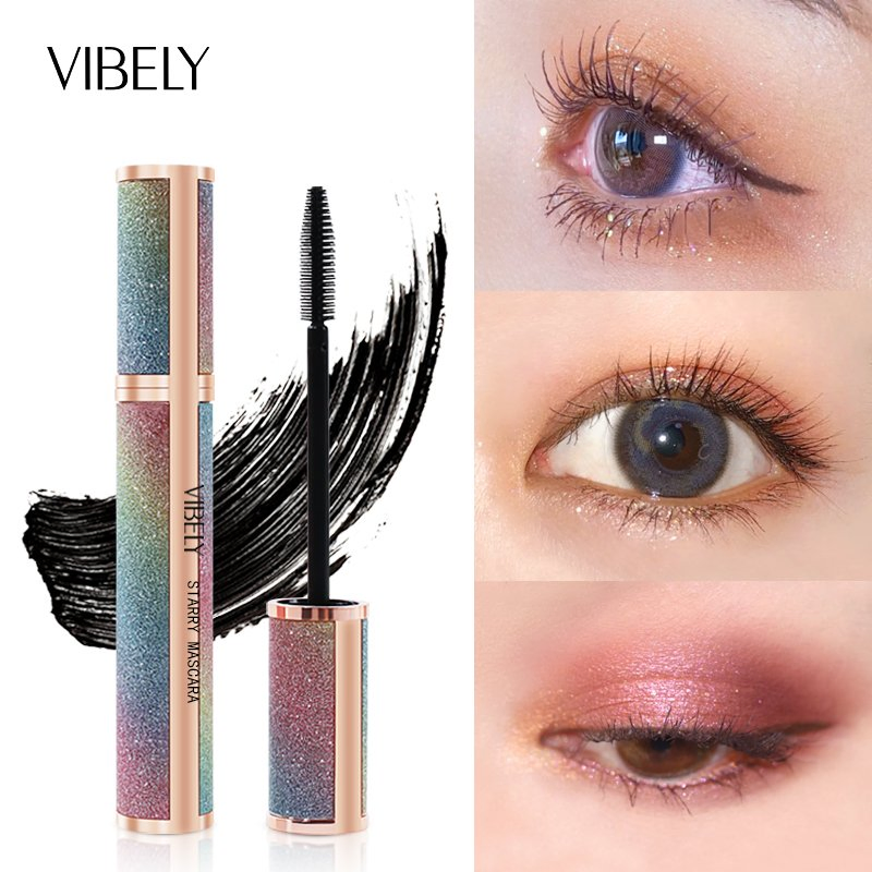 Non-Smudge Waterproof Lasting Curling Black Quick-Drying 4D Fiber Starry Mascara
