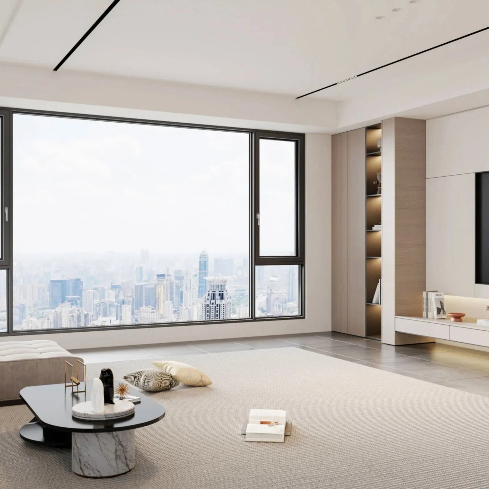 Floor to Ceiling Aluminum Large Windows Fixed Glass Extra Large Picture Window Styles