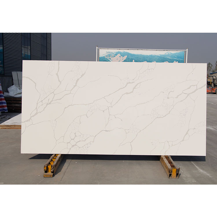 Italian Calacatta Marble Veins Engineered Stone Slab Quartz Wall Panel