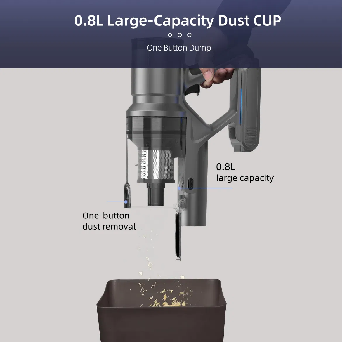 Household Vacuum Cleaner with Strong Suction Power, Handheld, High-Power, Portable, Suitable for Removing Mites