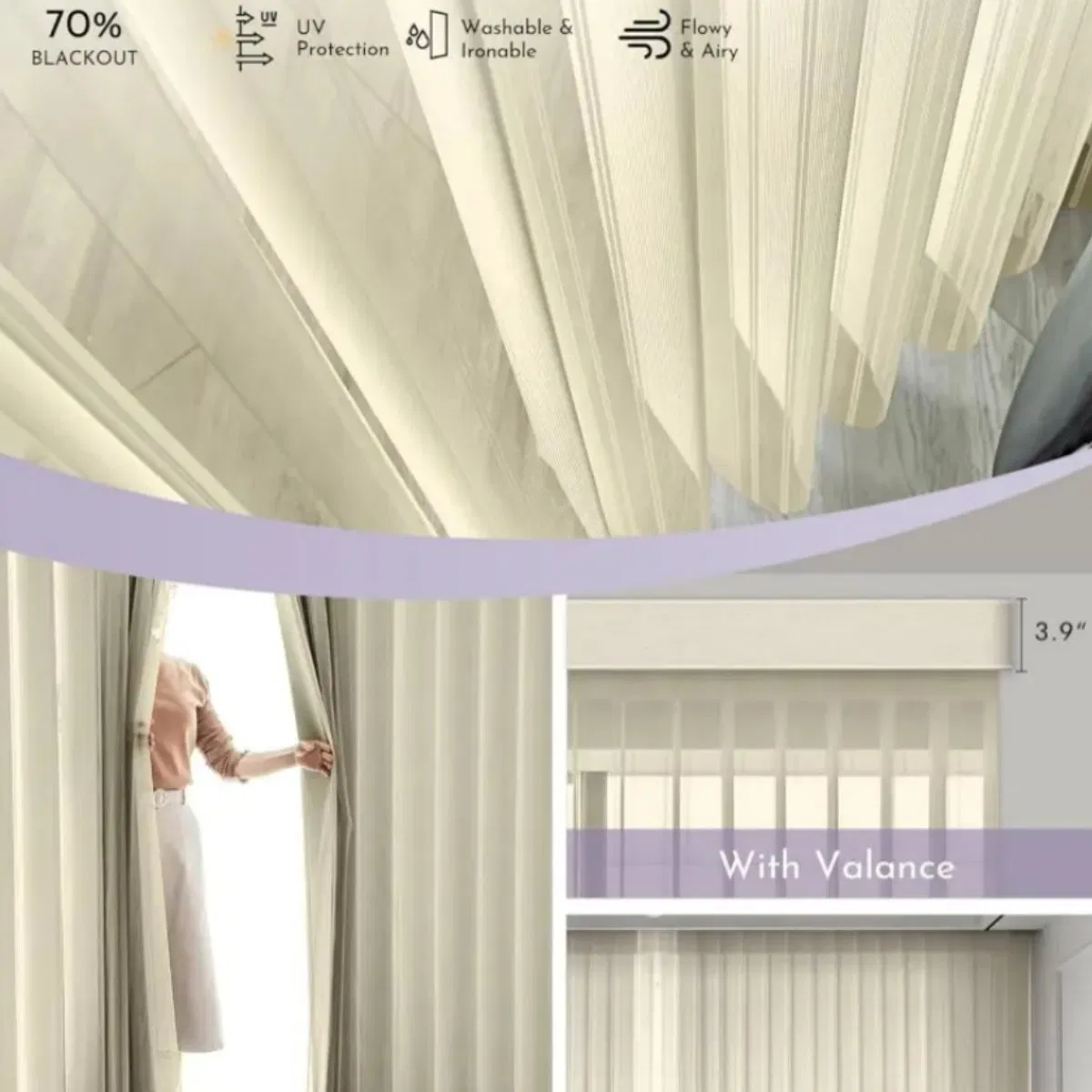 New design Durable Aluminum Track UV Protection Manual Vertical Blind for Windows
