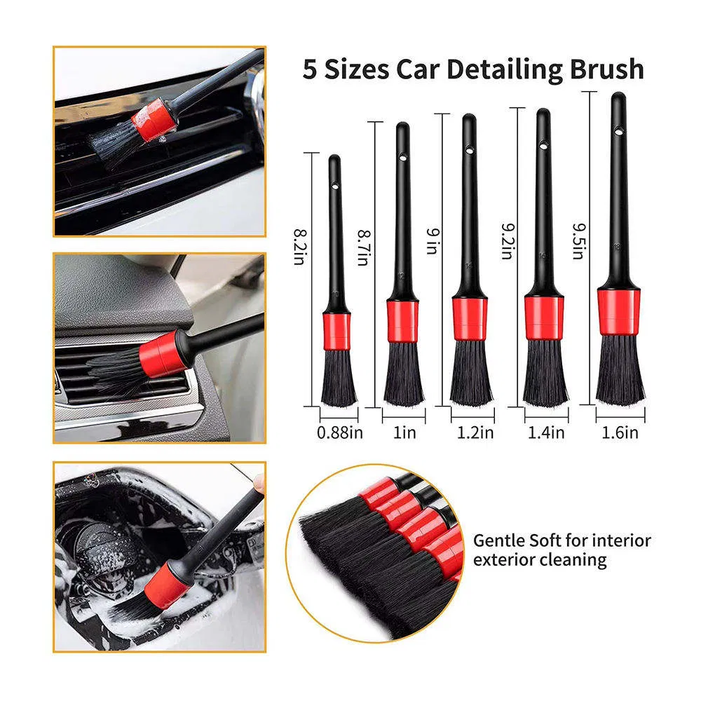 Набор щеток для детейлинга автомобиля, 5 предметов