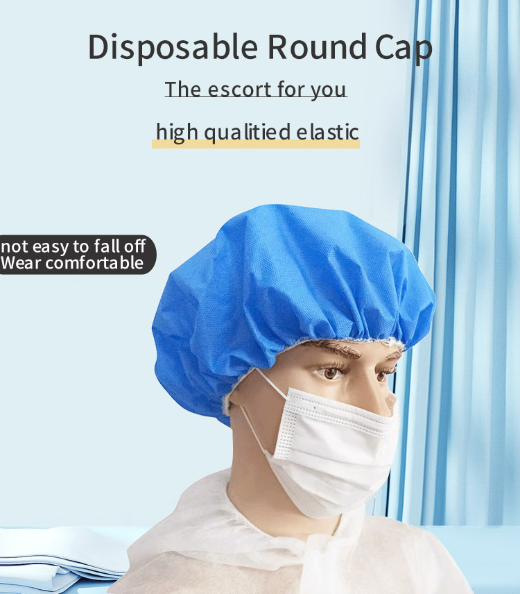 Surgical Nurse Cap Medical SMS20g 21' Bouffant Cap Disposable for Hospital Workshop Use