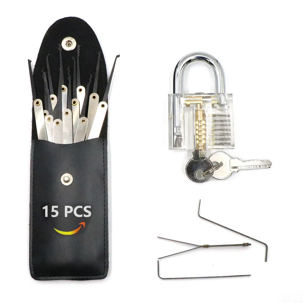 Stainless Steel 15 PCS Professional 1PC Padlock Unlocking Lock Pick Locksmith Tools