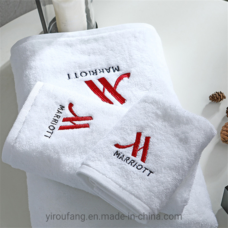 Adult Medium Bath Towels White 4 Star Hotel Cheap 100 Cotton Jacquard Square Towel Set Plain Cotton