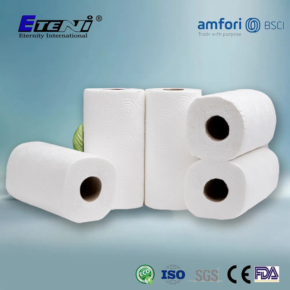 Whiete and Unbleached Water Soluble Kitchen Towel Roll